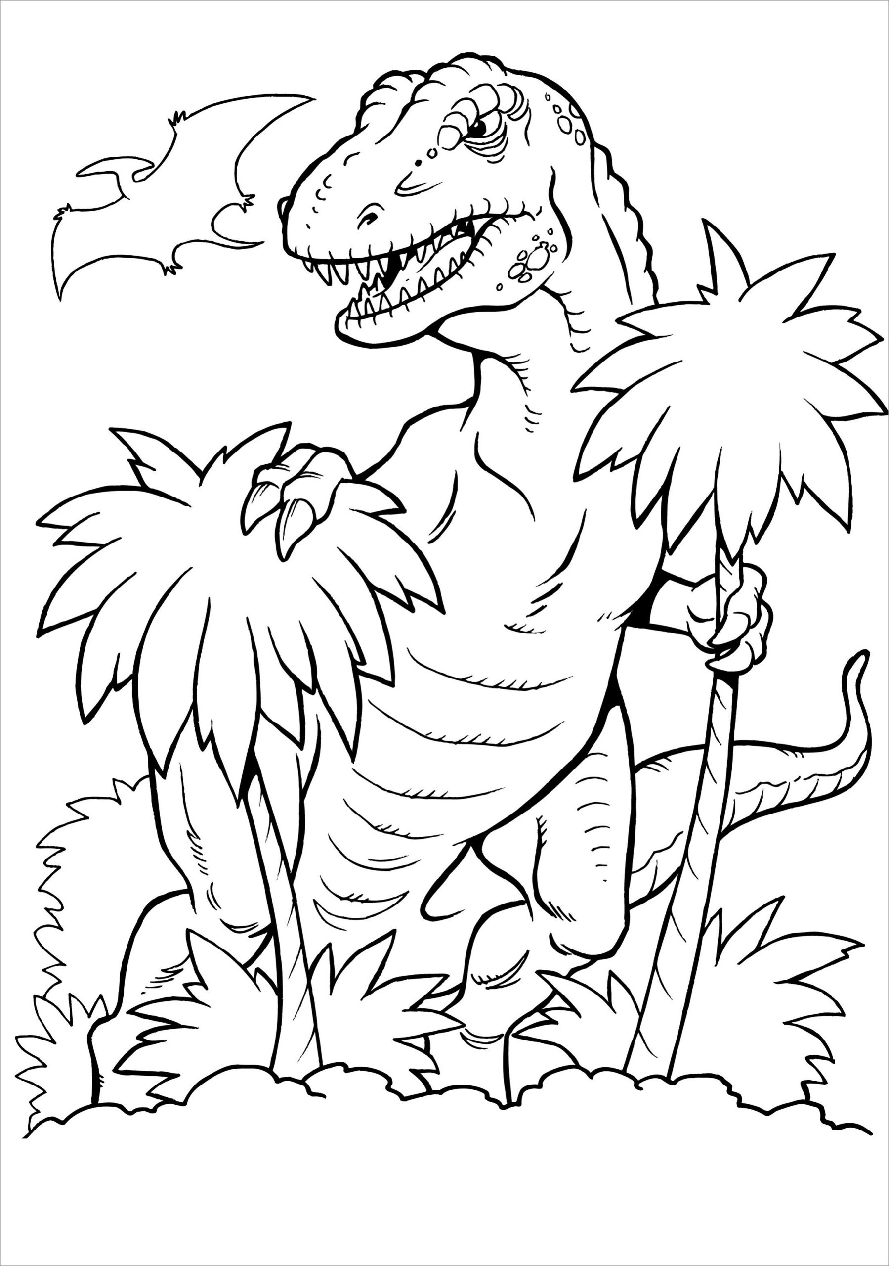 Tyrannosaurus Rex Dinosaurs Coloring Page To Print ColoringBay