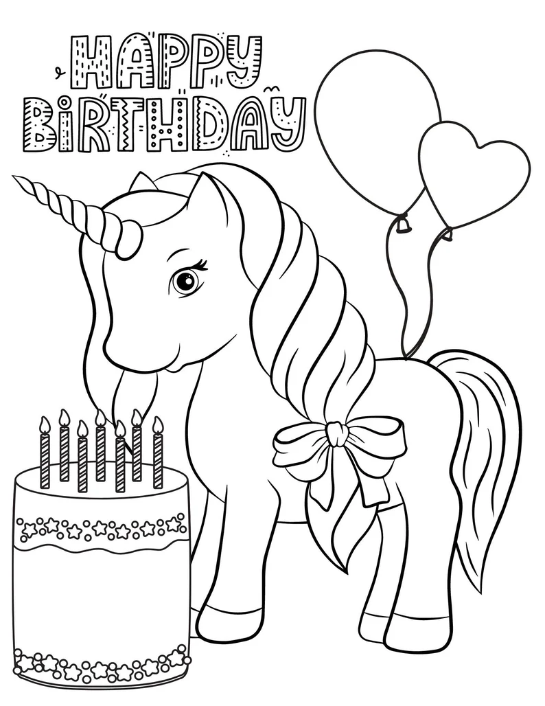Unicorn Birthday Coloring Pages Unicorn Birthday Printables Unicorn