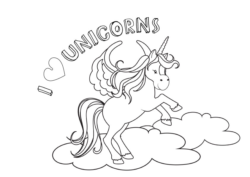 Unicorn Colouring Free Printable Shining Brains Free Colouring Pages