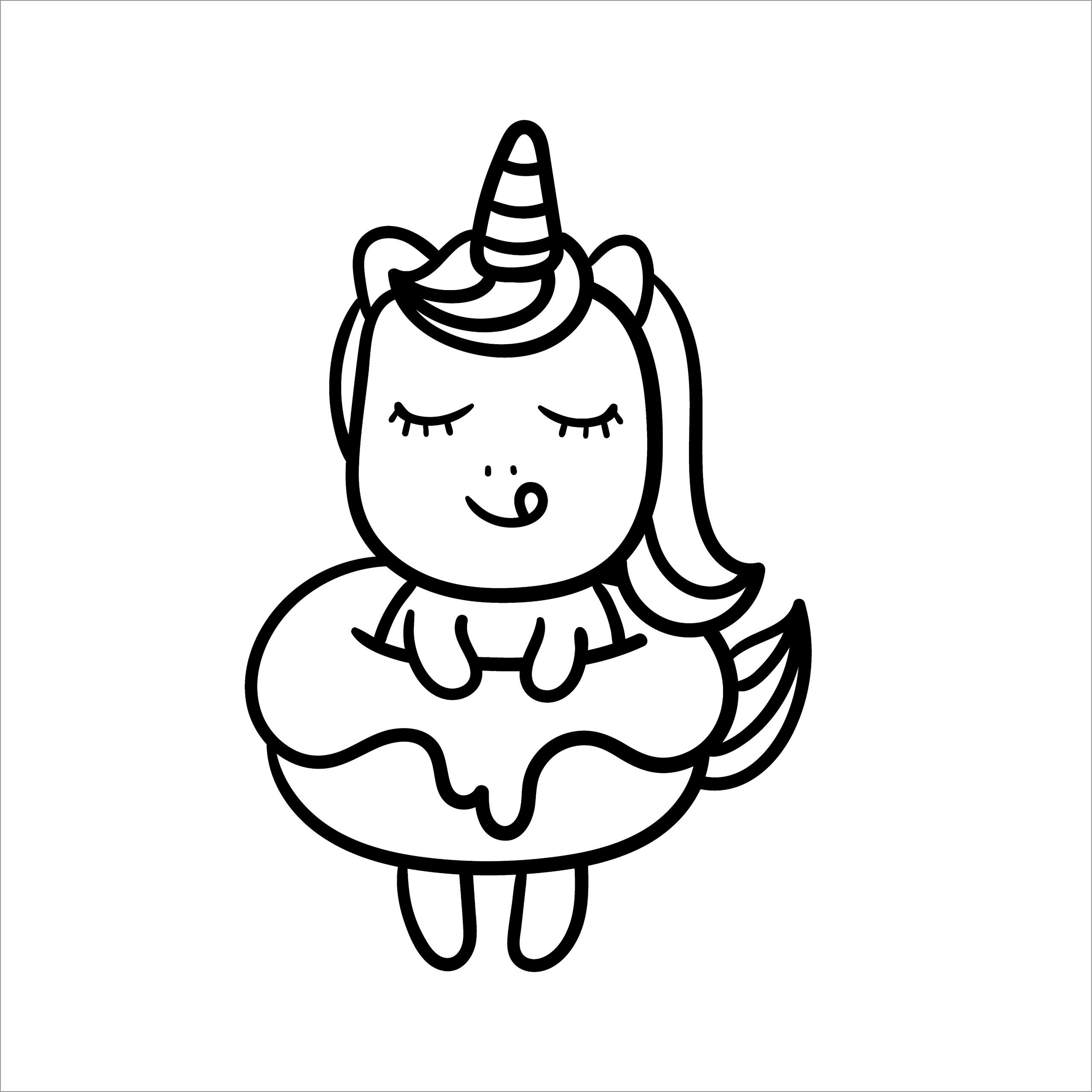 Unicorn Donut Coloring Page ColoringBay