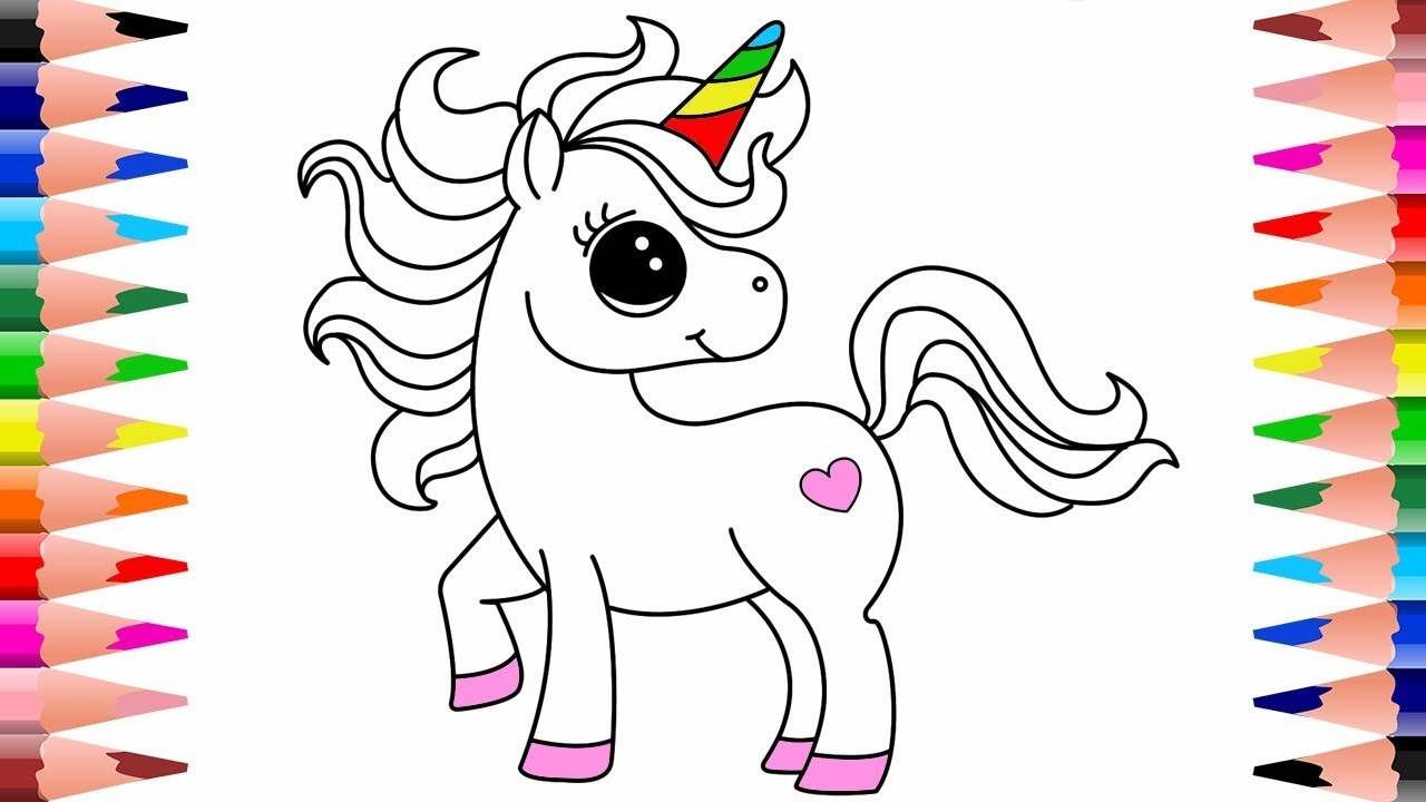 Unicorn Drawing With Colour