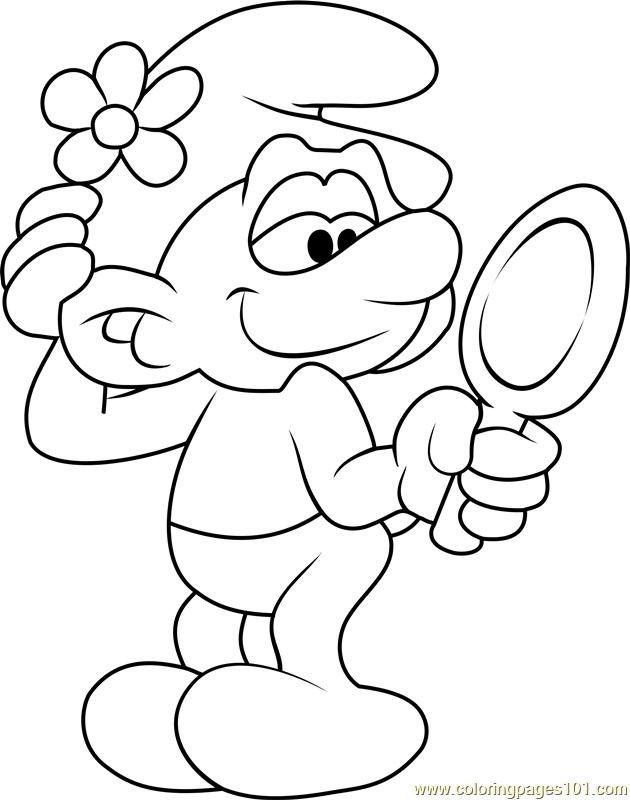 Vanity Smurf Coloring Page For Kids Free Smurfs The Lost Village 