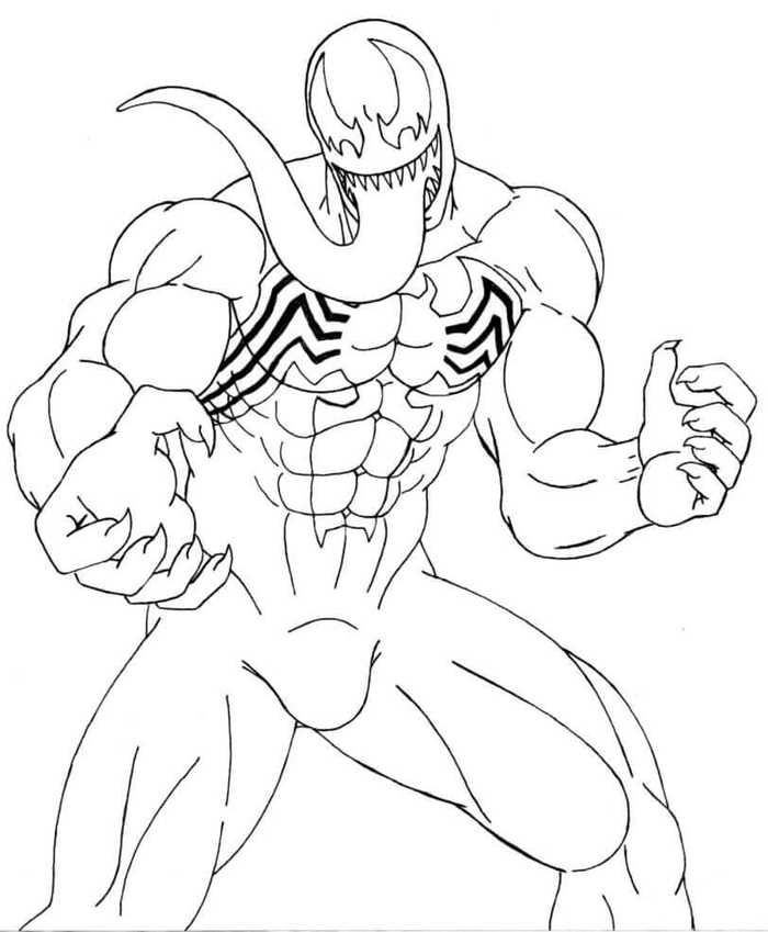 Venom Coloring Pages Printable PDF Coloringfolder