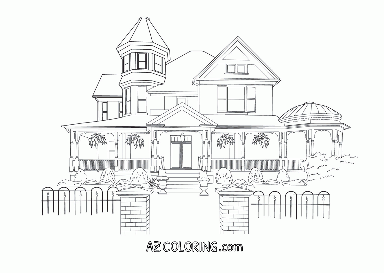 Victorian House Coloring Pages Coloring Home
