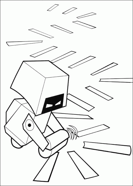 Wall E Cleaning Coloring Page
