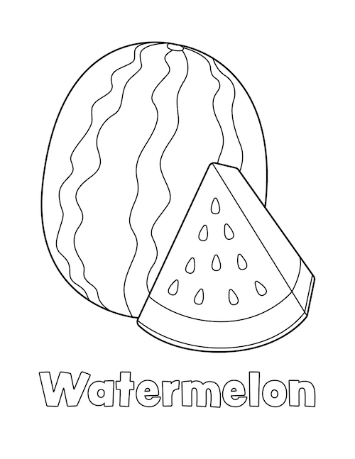 Watermelon Coloring Page Little Bee Family