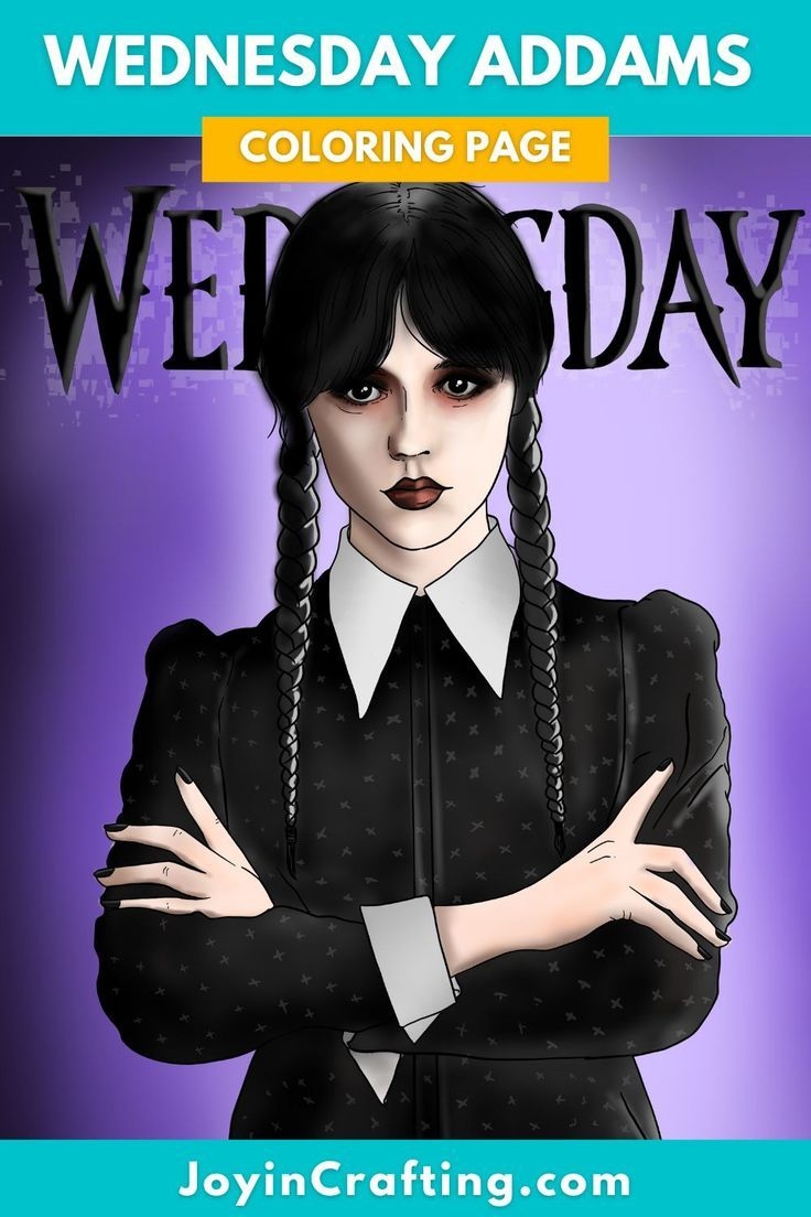 Wednesday Adams Colouring In
