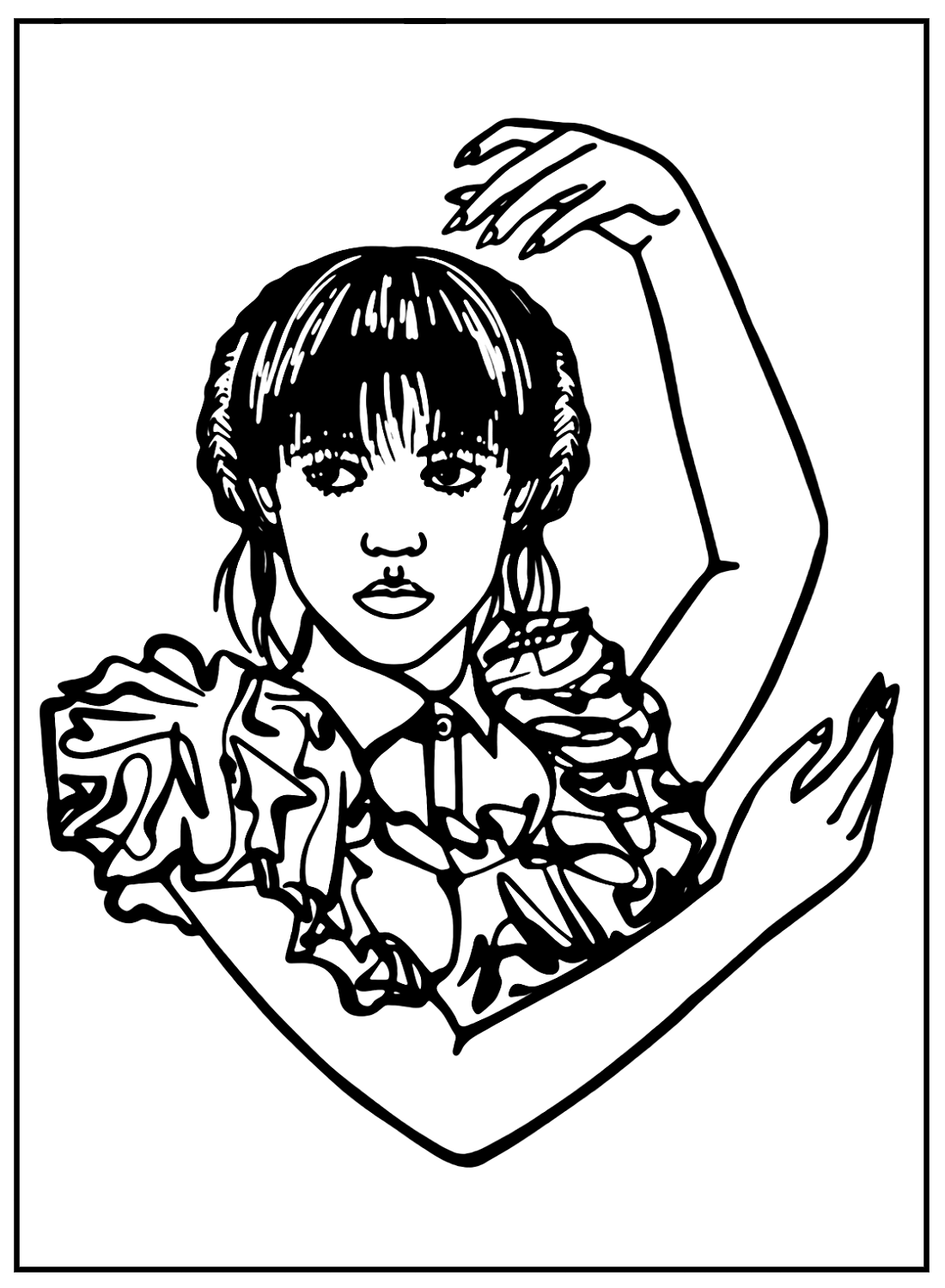Wednesday Addams Coloring Pages Coloring Nation
