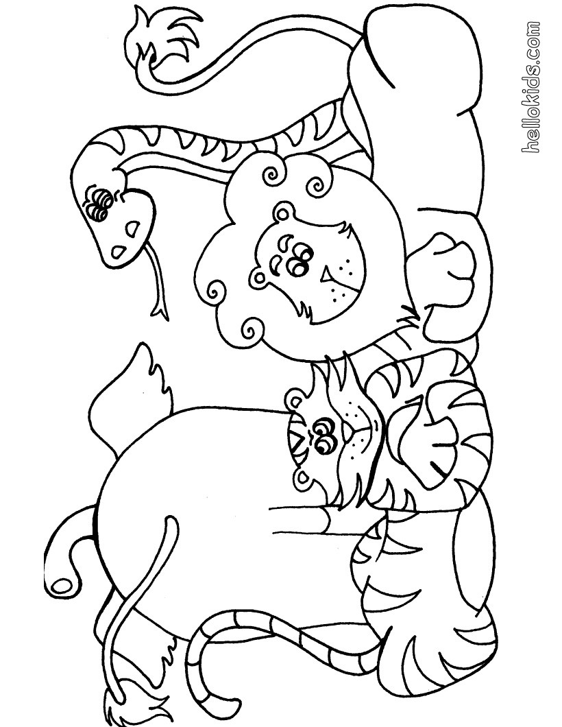 Wild Animal Coloring Pages Hellokids
