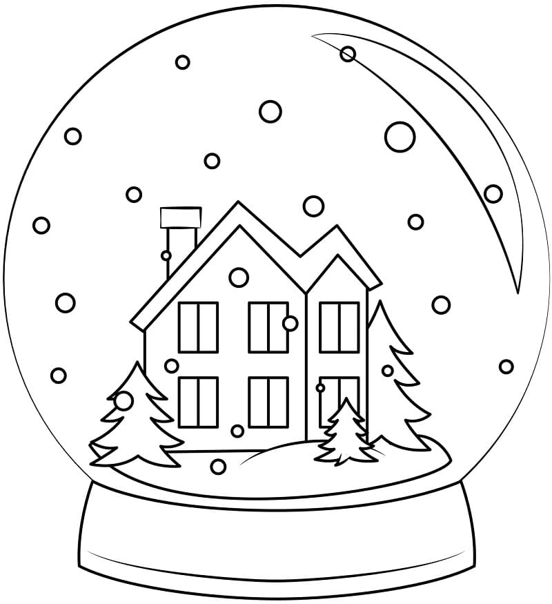 Winter Snow Globe Coloring Page Free Printable Coloring Pages For Kids