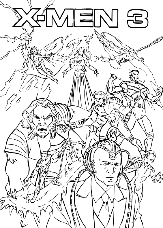 X men 3 Coloring Pages Hellokids