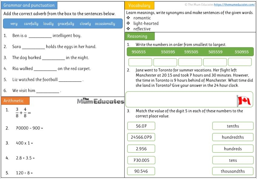 Year 5 English Worksheets Malaysia William Richard Green