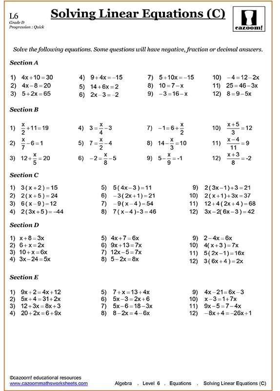 Year 8 Maths Worksheets Cazoom Maths Worksheets