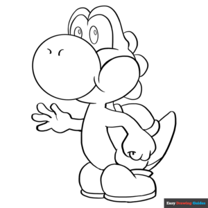 Yoshi Coloring Page Easy Drawing Guides