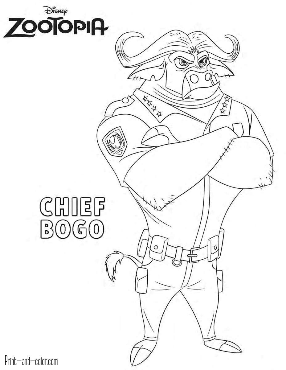 Zootopia Coloring Pages Print And Color