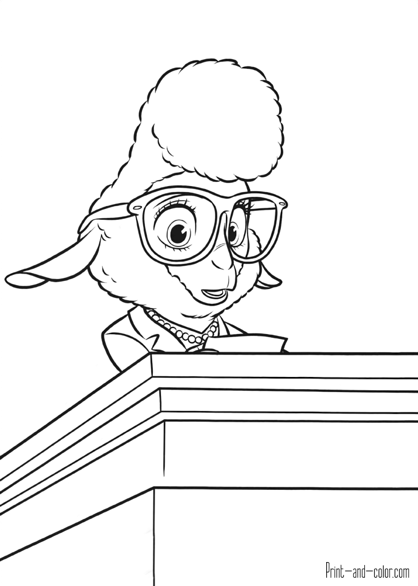 Zootopia Coloring Pages Print And Color