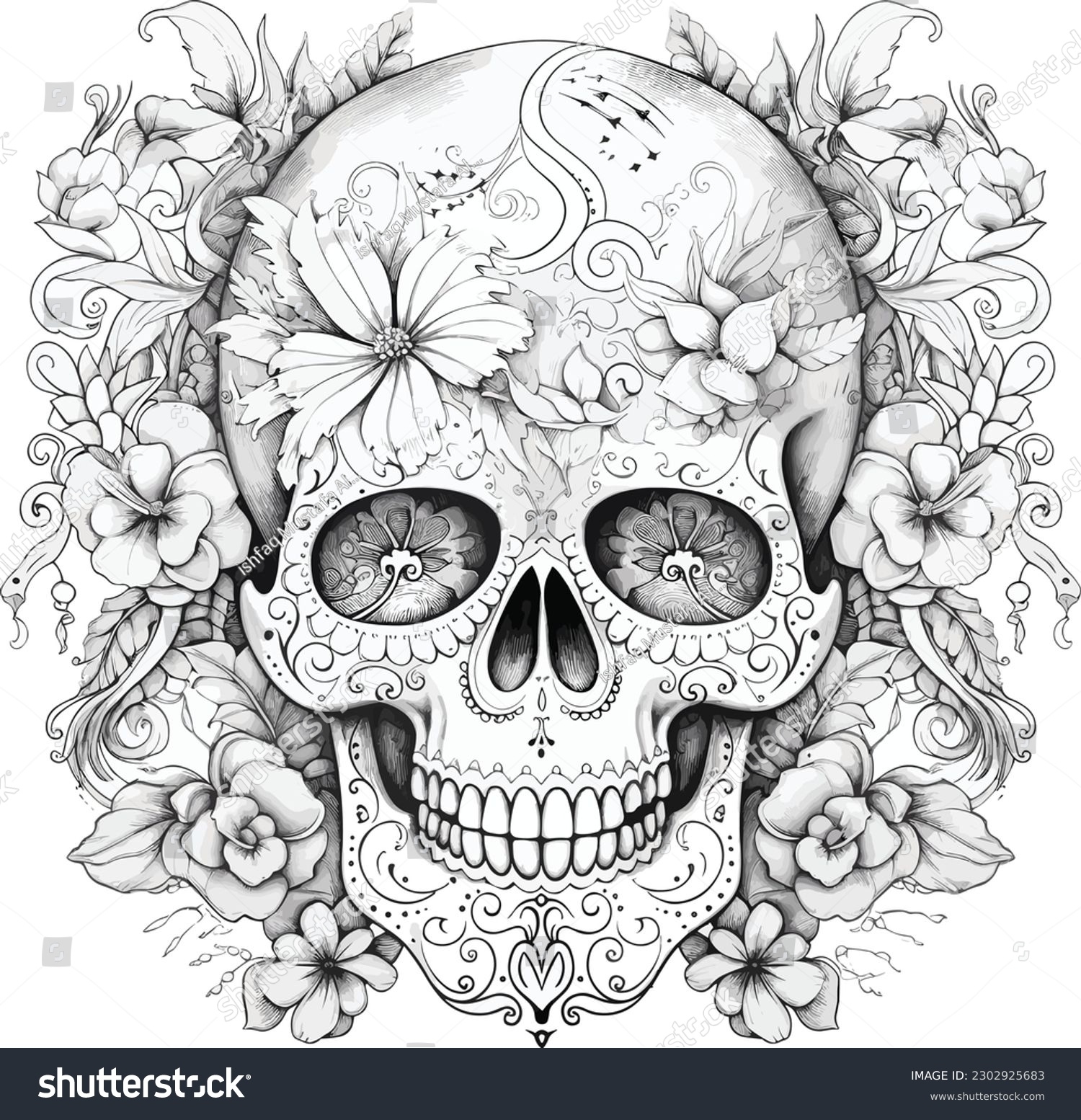 Detailed Coloring Pages For Adults Skull