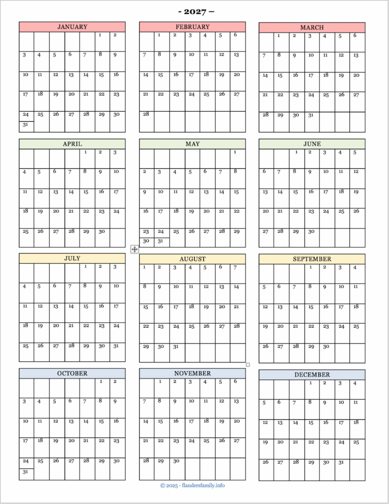 Family planners using a printed calendar on kitchen wall