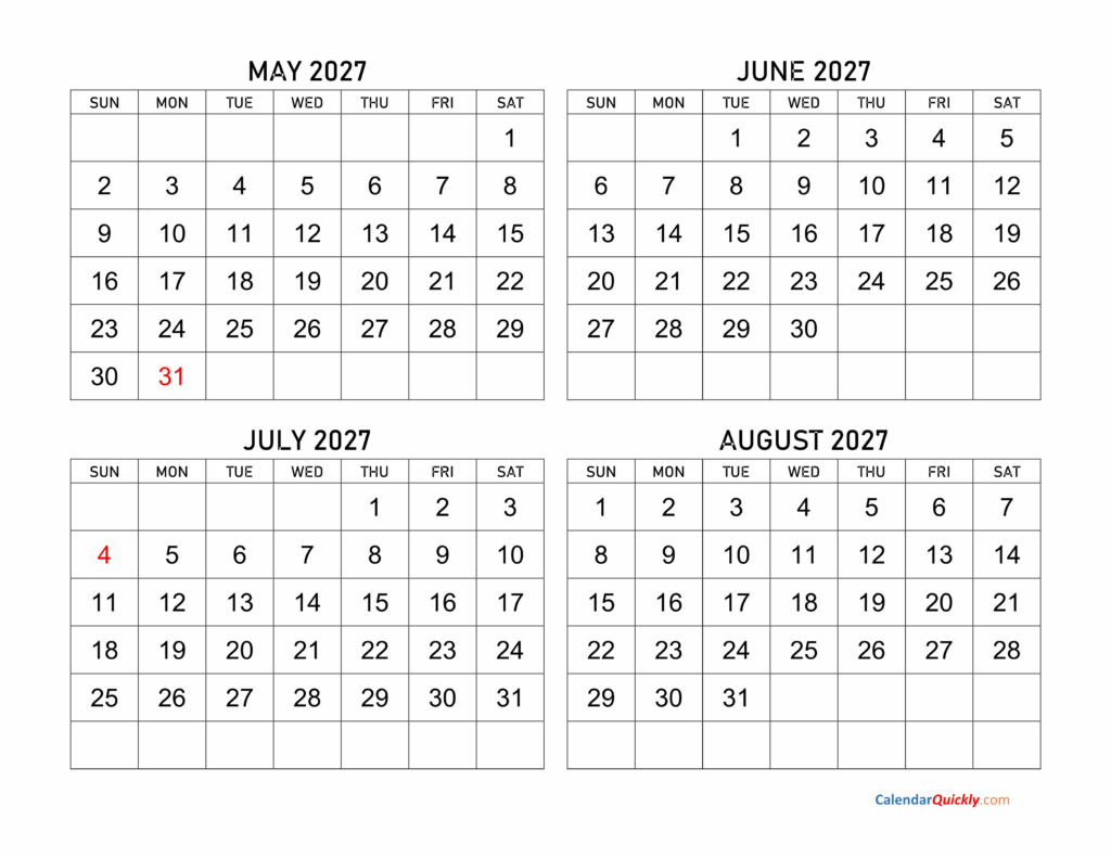 Close-up of monthly grid with weekends shaded