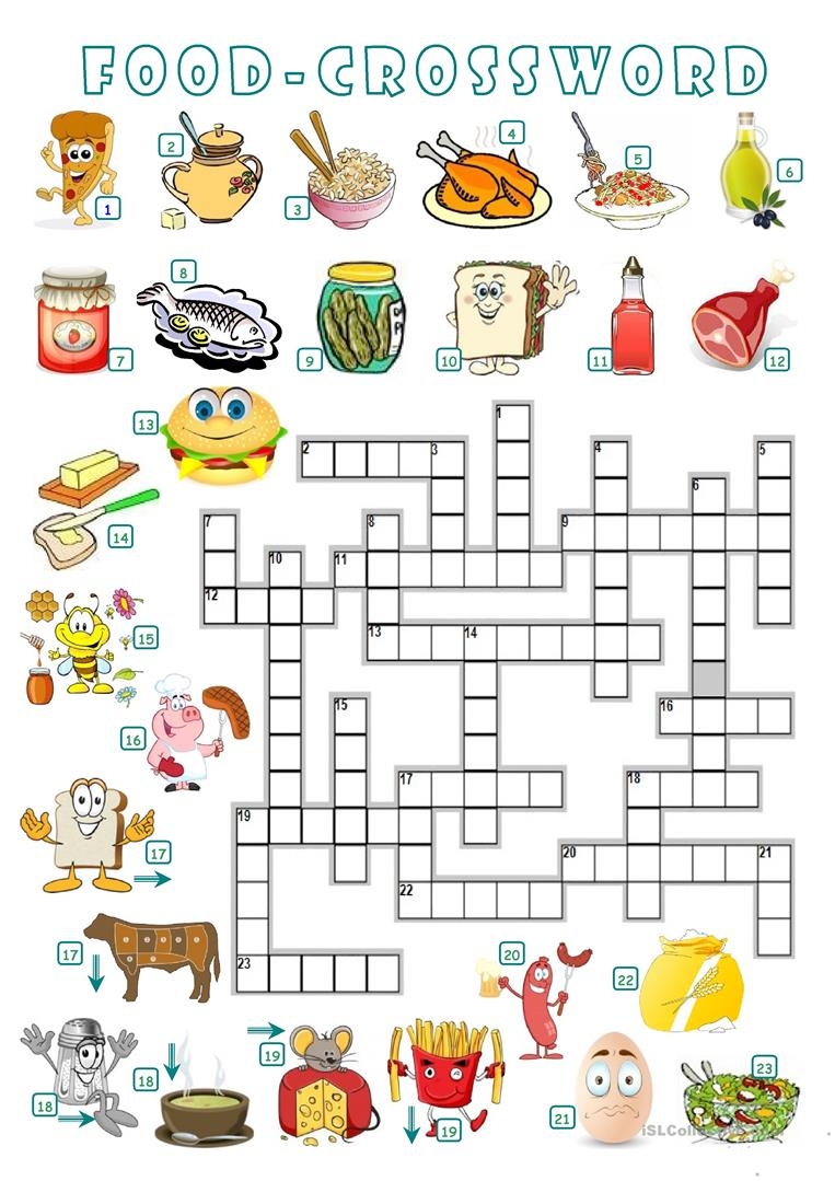32 Free Esl Food Crossword Worksheets Printable Crossword Puzzles 