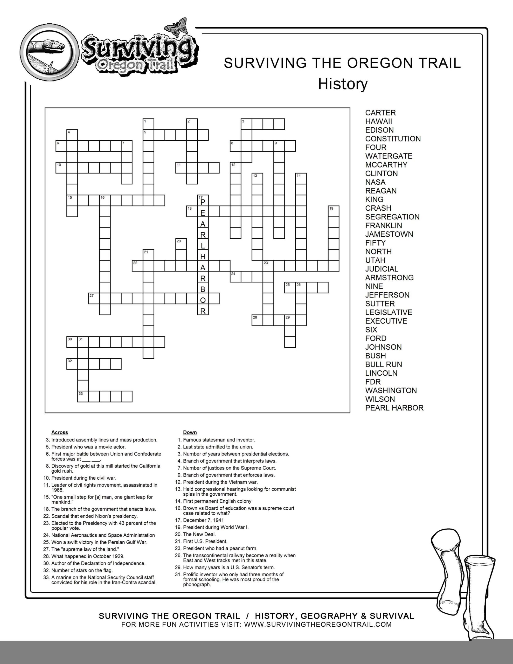 50 States Crossword Puzzle Printable Printable Crossword Puzzles