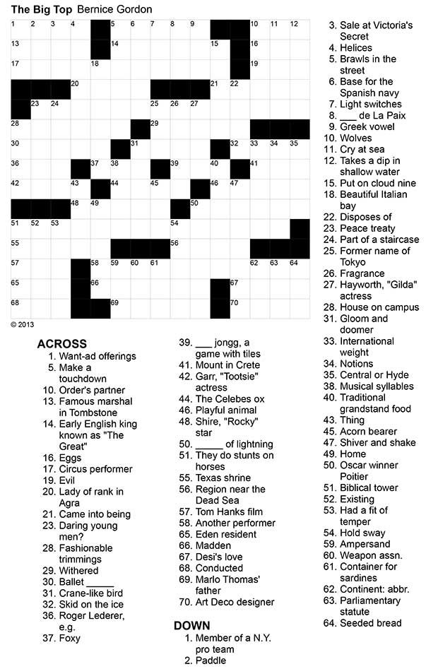 Aarp Printable Crossword Puzzles Printable Word Searches