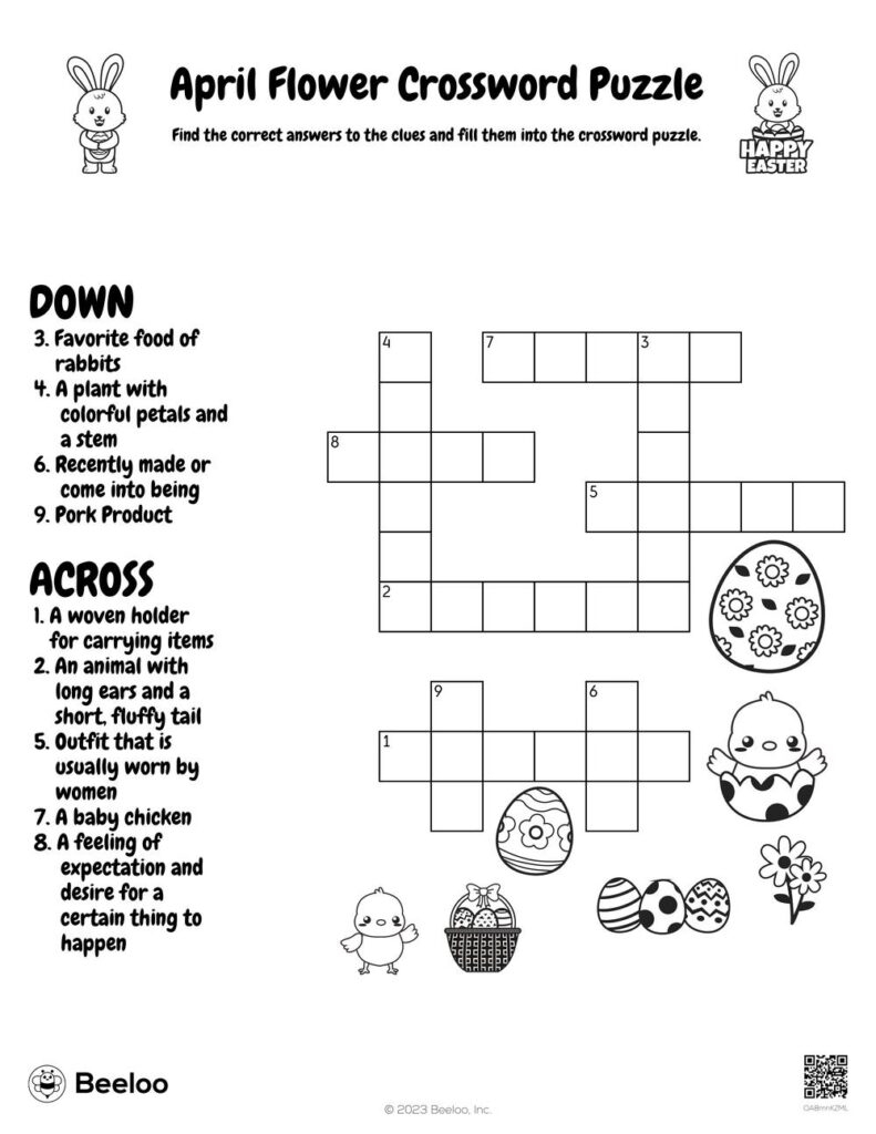 April Crossword Puzzle Printable Free Crossword Puzzles Printable