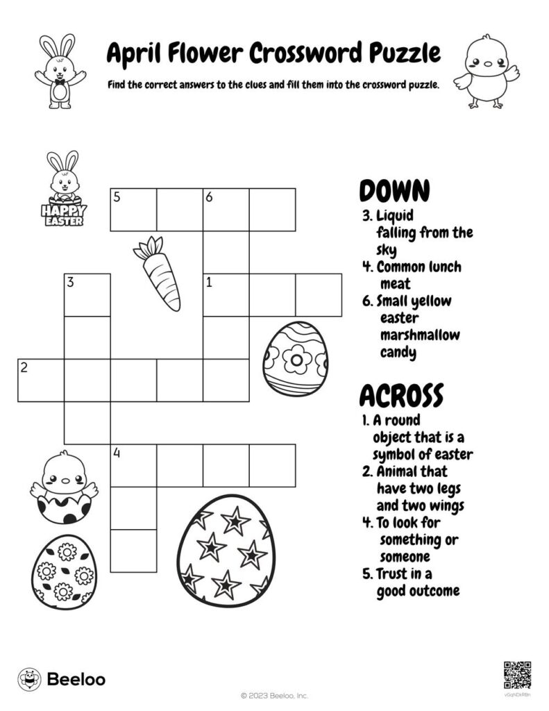 April Crossword Puzzle Printable Free Crossword Puzzles Printable
