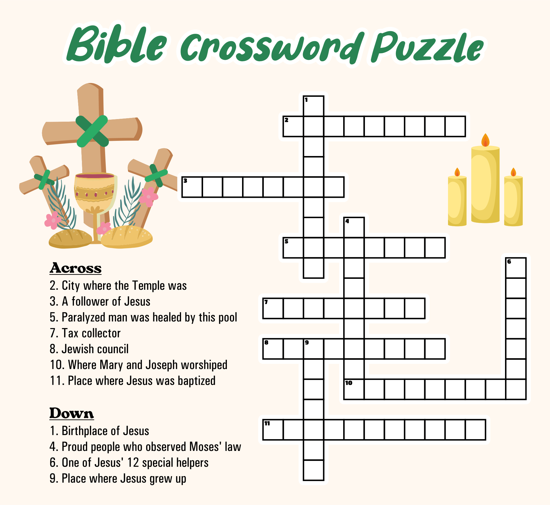 Bible Crossword Puzzles Printable