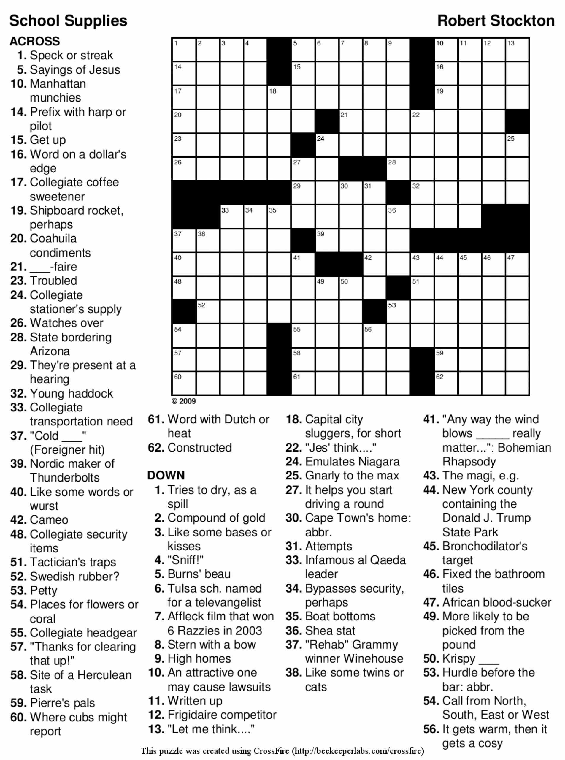 Challenging Crossword Puzzles Printable Printable Crossword Puzzles