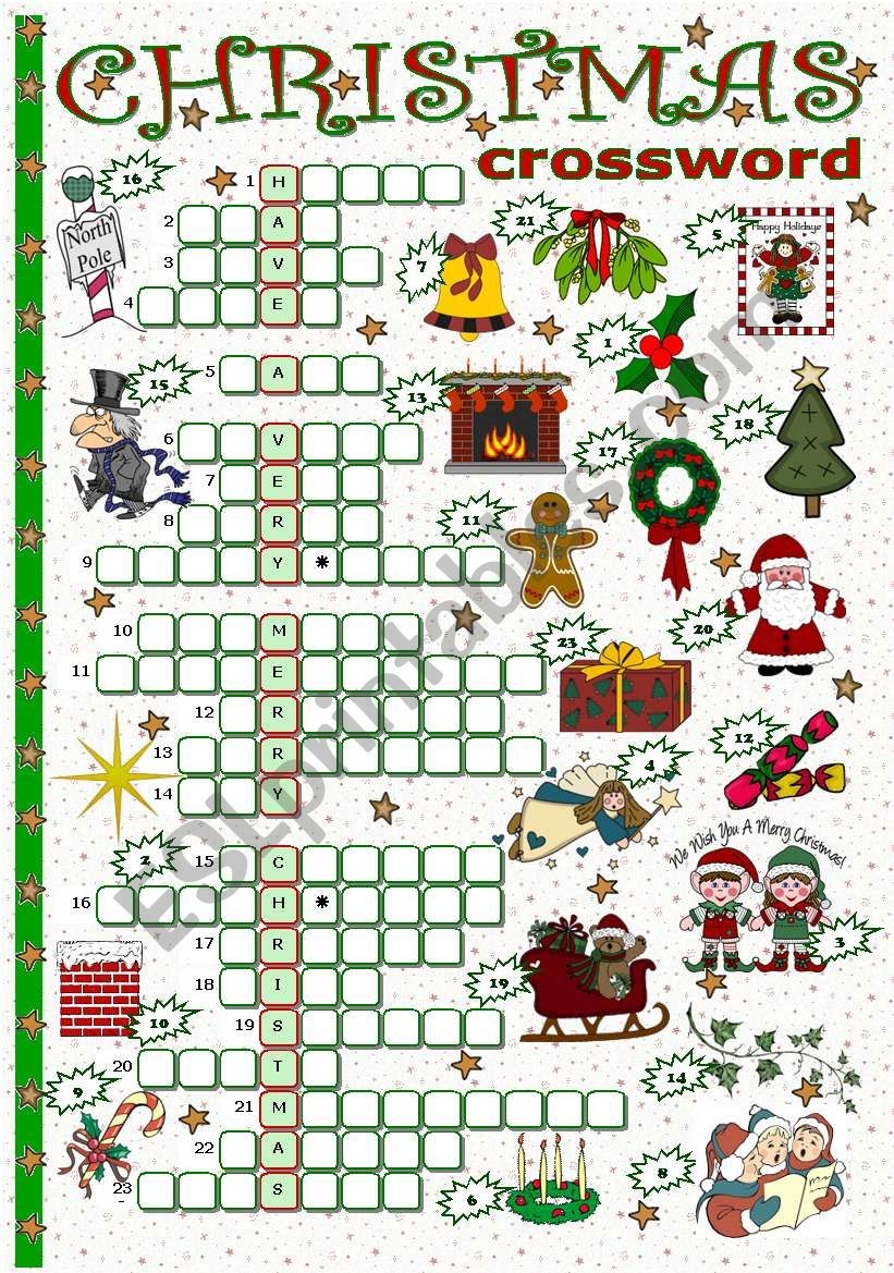 Free Christmas Printable Crossword Puzzles