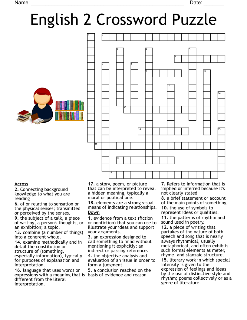 Crossword Puzzles In English With Answers At Wallace Yang Blog