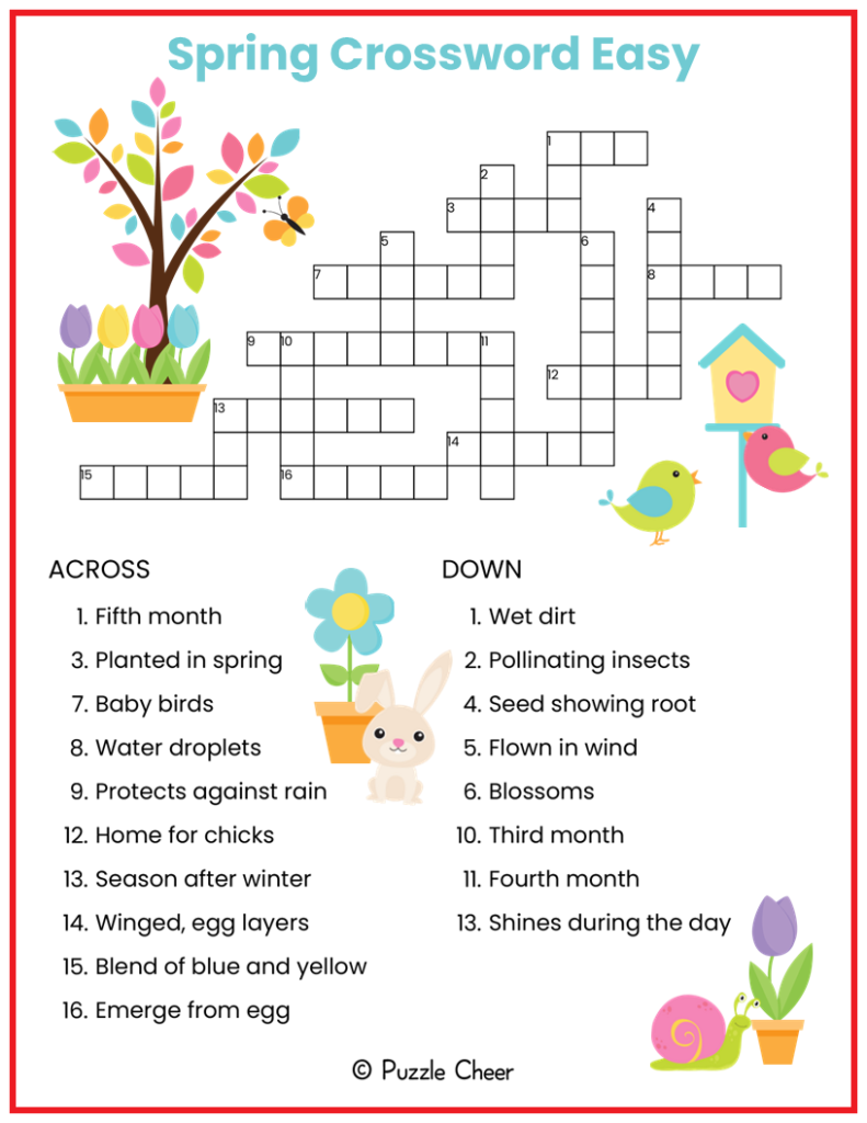 Simple Crossword Puzzles To Print