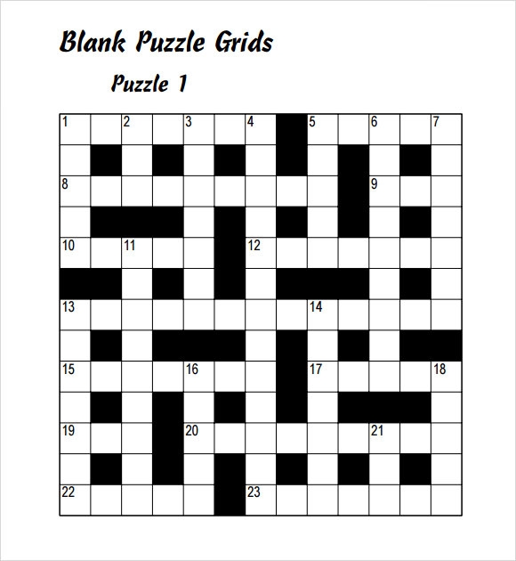 Editable Blank Crossword Puzzle Template