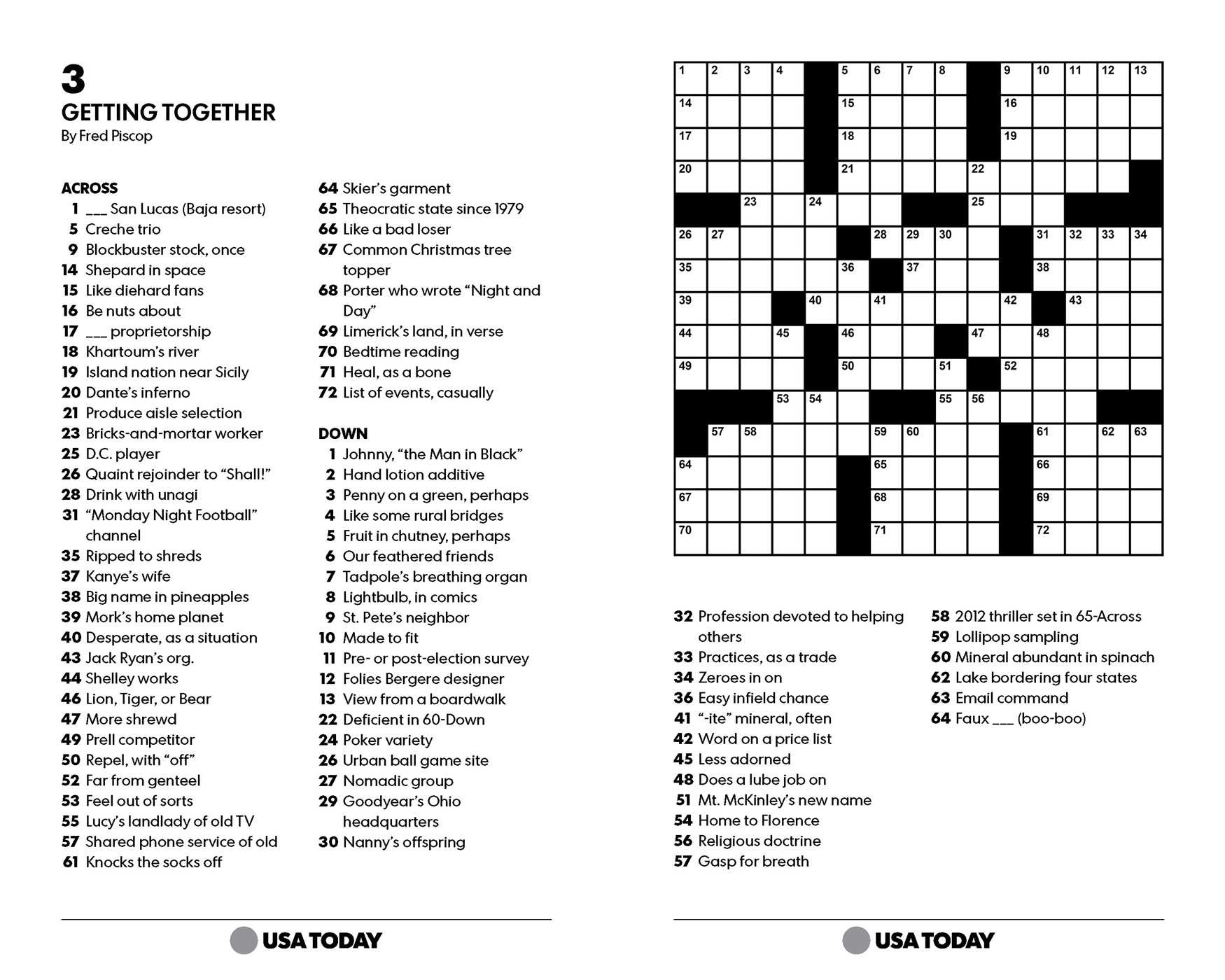 Eugene Sheffer Printable Crossword Puzzle For Today