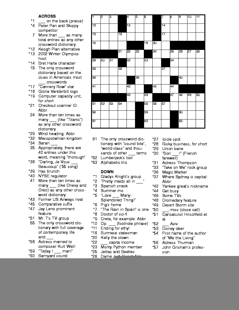 Eugene Sheffer Printable Crossword Puzzles Printable Templates