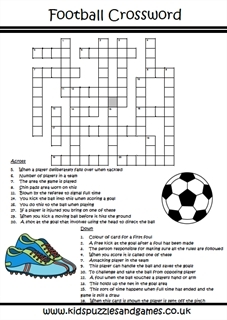Football Crossword Puzzle Kids Puzzles And Games