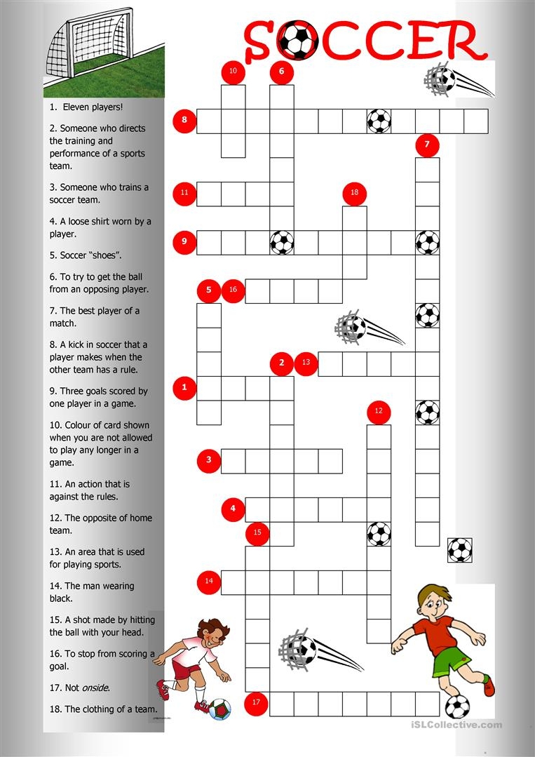 Football Crossword Puzzle Printable Printable Crossword Puzzles
