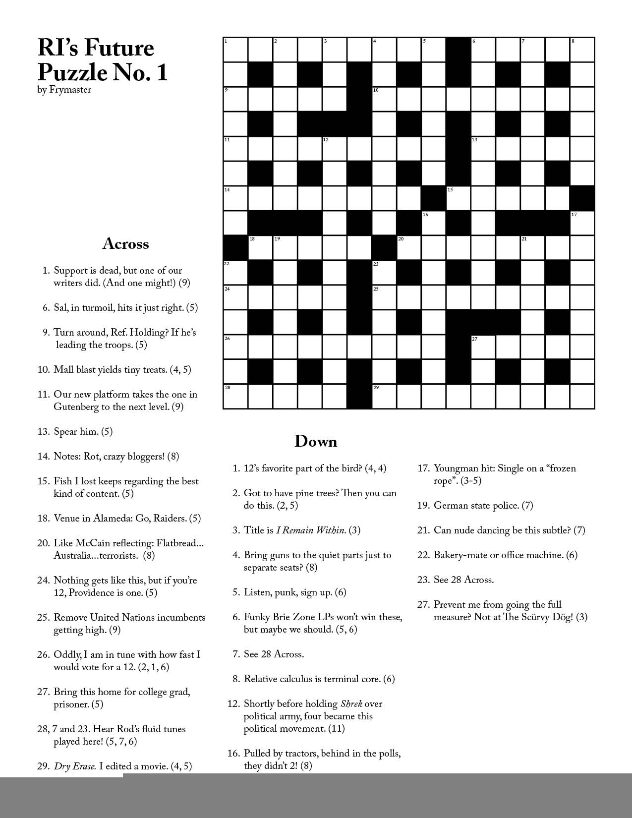 Free Cryptic Crosswords To Print Printable Crossword Puzzles Online