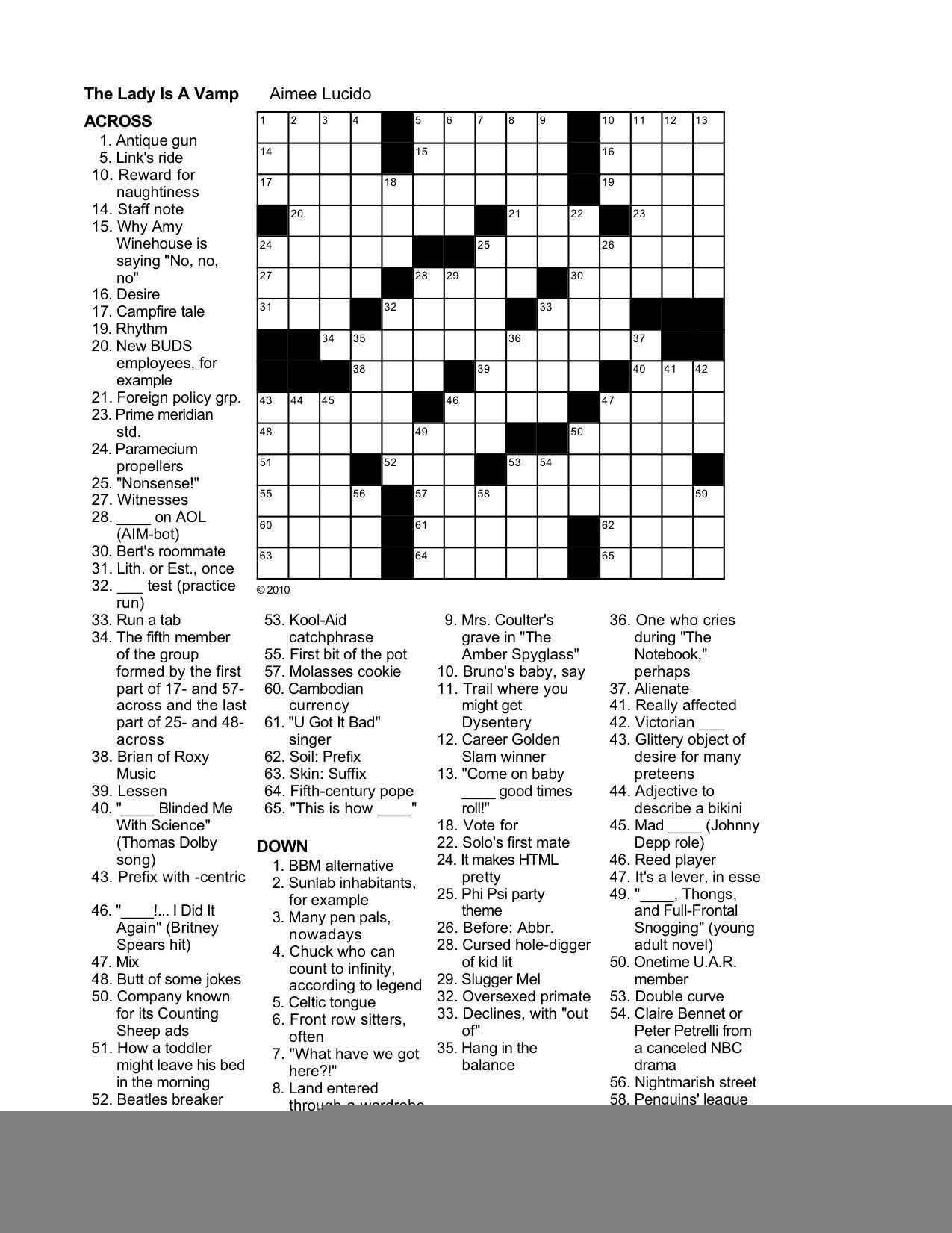 Free Daily Printable Crossword Puzzles Emma Crossword Puzzles