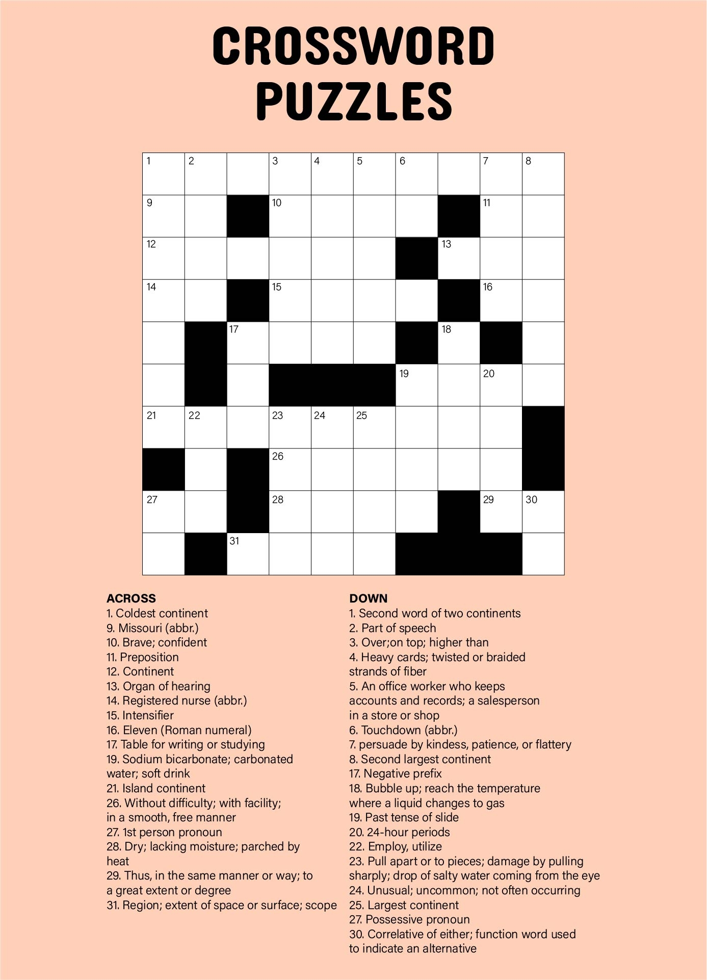 Crossword Print Off
