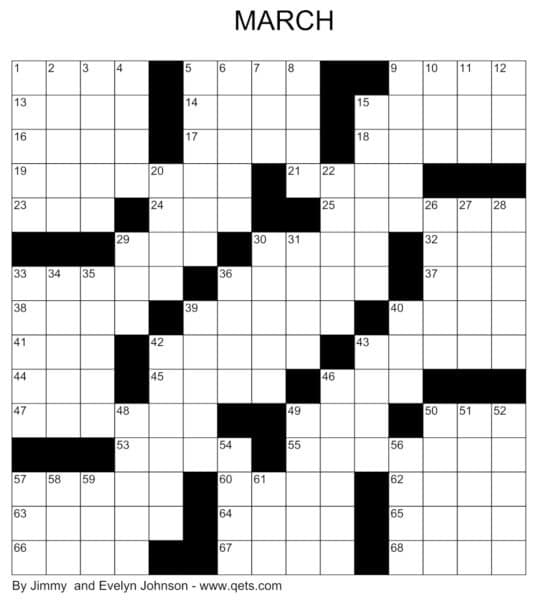 Free Printable Crossword Puzzles For Seniors DailyCaring