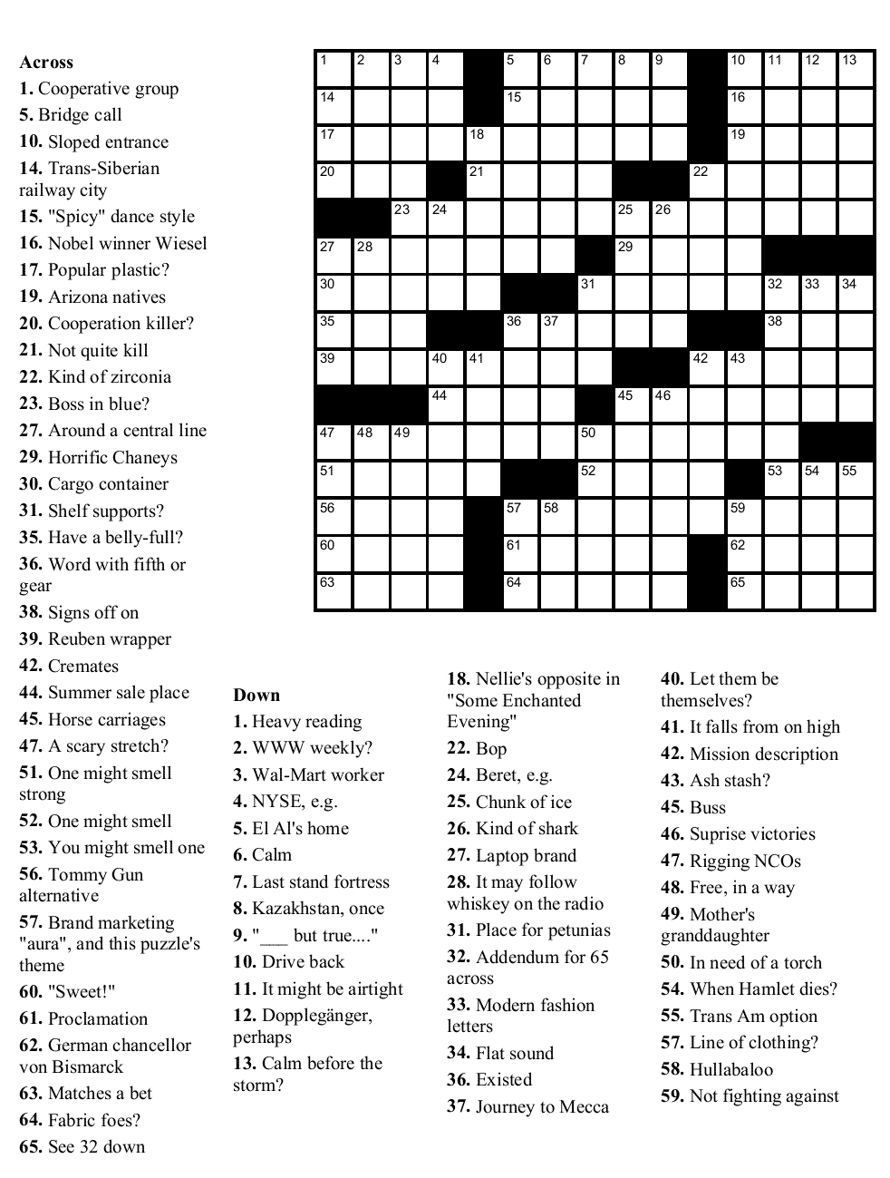 Free Printable Crosswords Crossword Lasigraphic