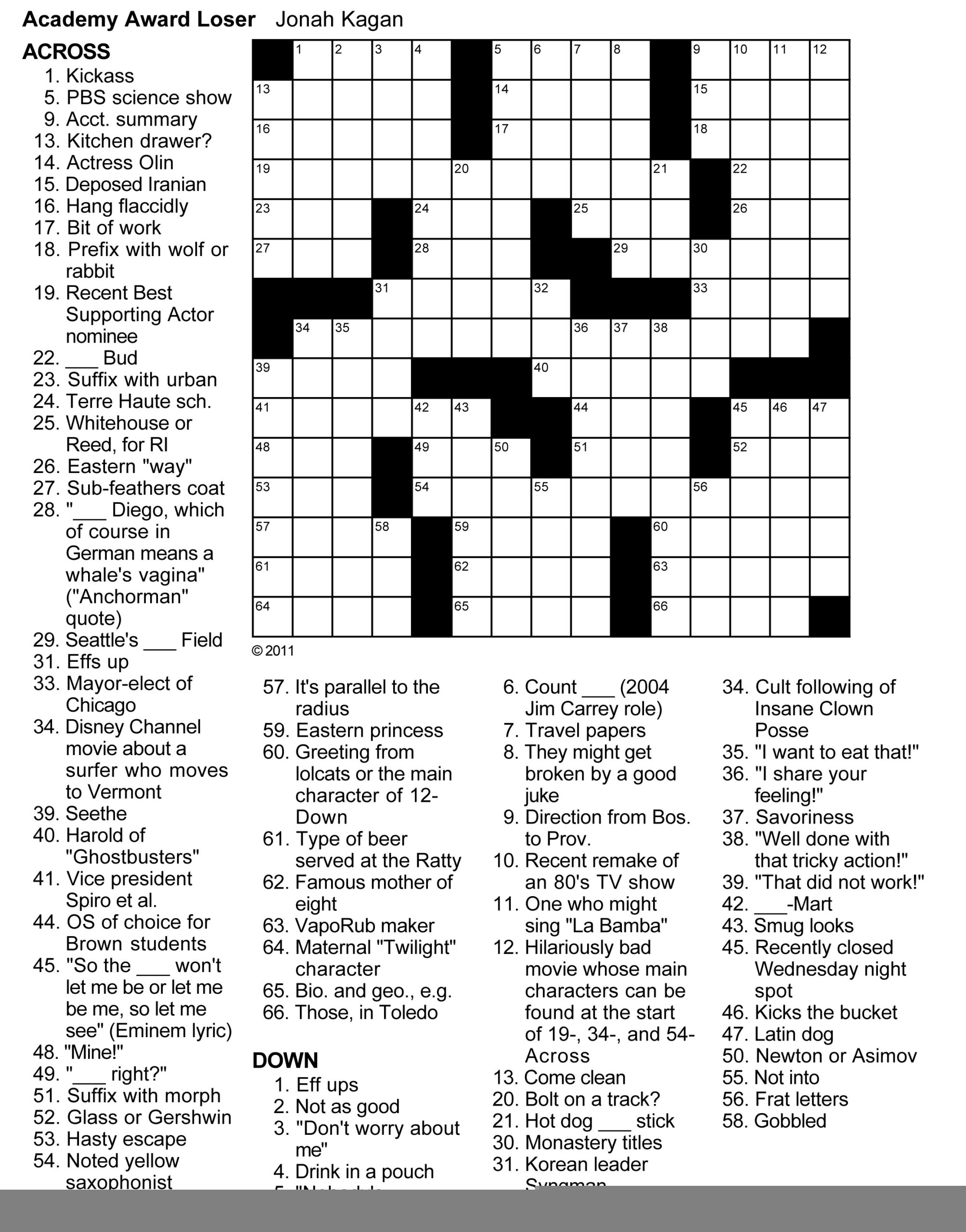 Free Printable Daily Newspaper Crosswords Printable Crossword Puzzles