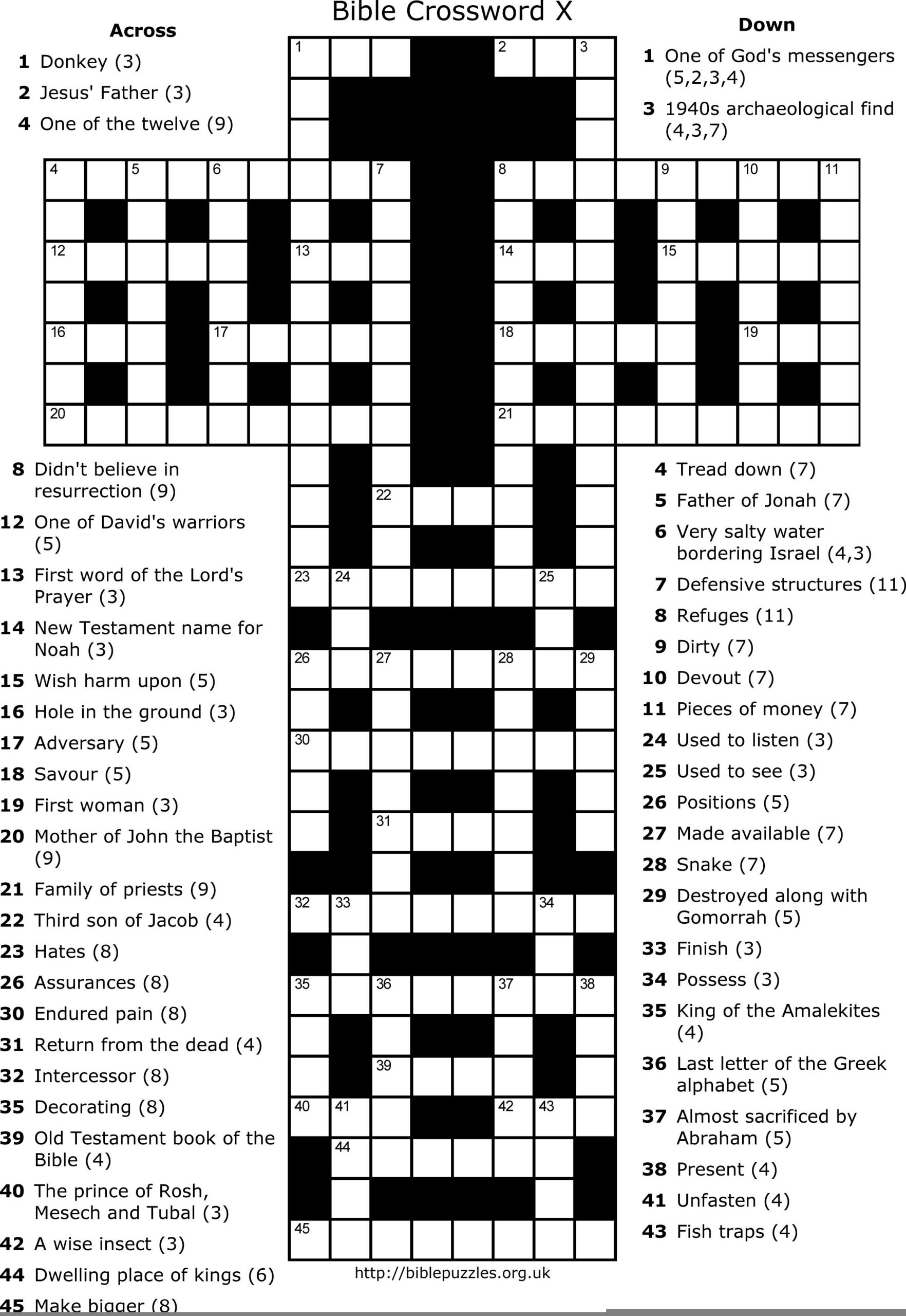 Free Printable Crossword For Adults