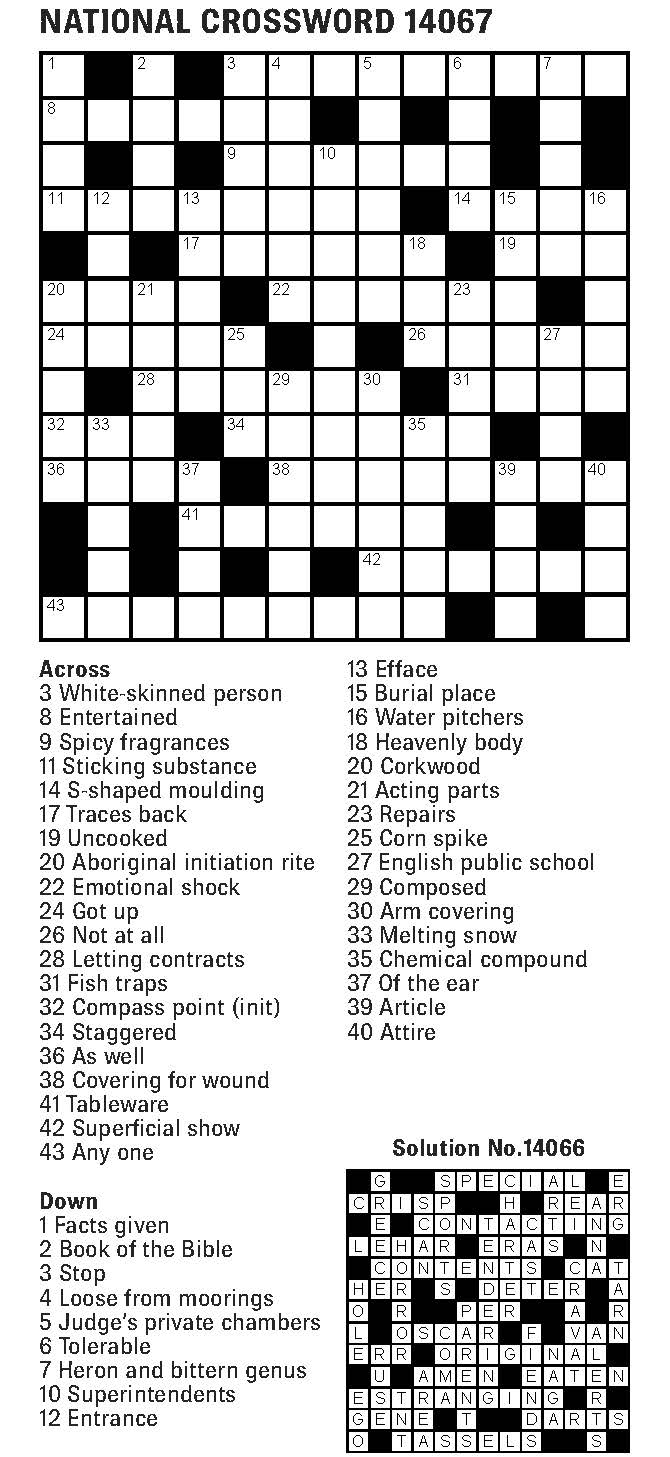 Printable Daily Commuter Crossword Puzzle