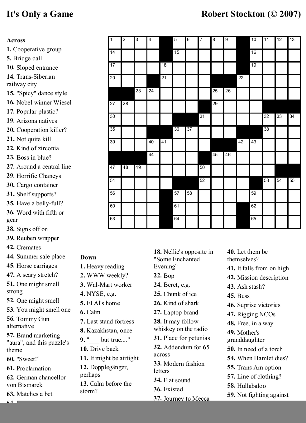Custom Crossword Puzzles Printable