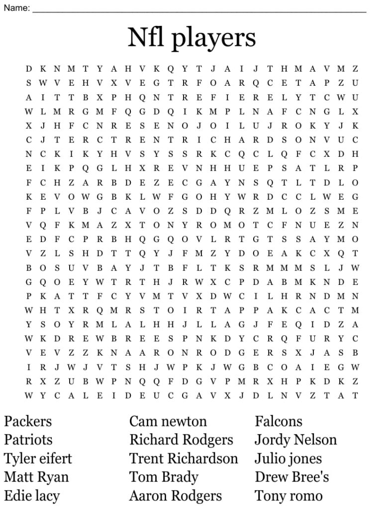 NFL Football Crossword Puzzles Printable With Answers Printable JD