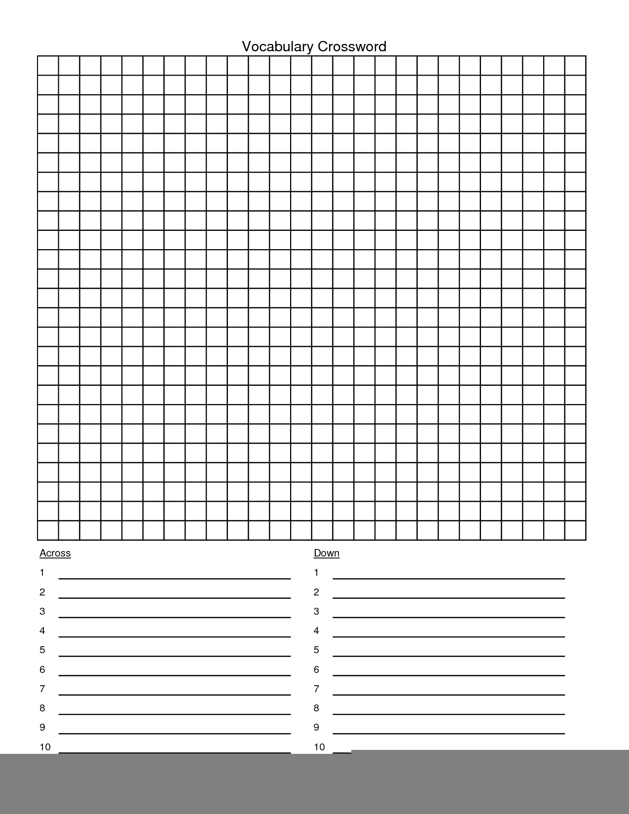 Printable Blank Crossword Puzzle Grid Printable Crossword Puzzles
