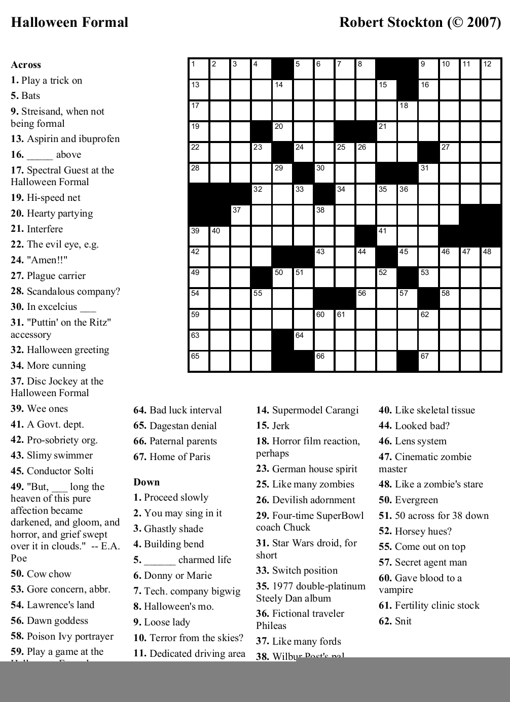 Printable Crossword Puzzles Challenging Printable Crossword Puzzles